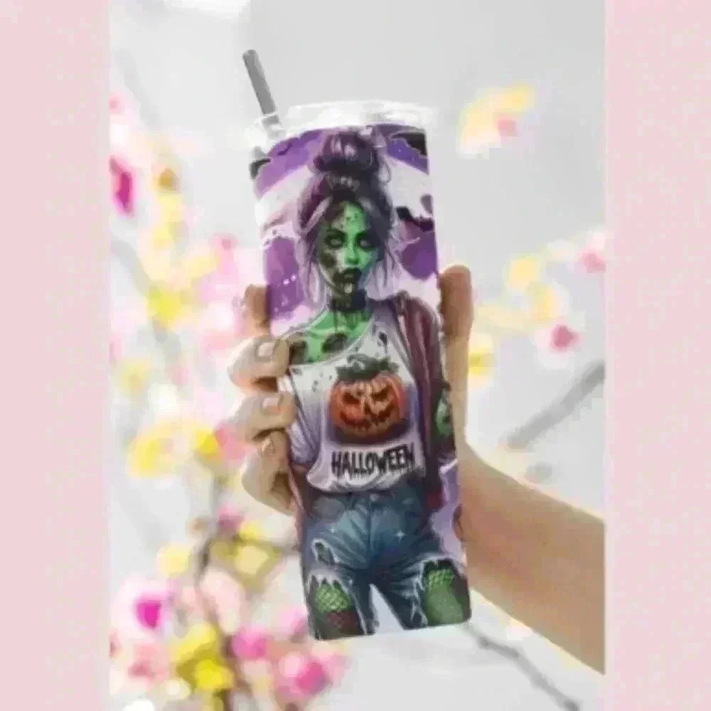 Nwt In my zombie era 20oz tumbler with straw and cleaner